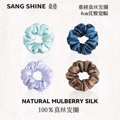 桑巷sangshine小众设计100%真丝4cm发圈桑蚕丝护发大肠发圈19姆米