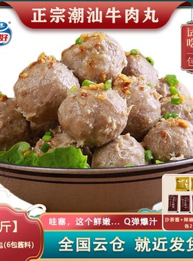2斤送2斤BESTHOME家好正宗潮汕牛筋丸子250g*8包Q弹爆汁特产美食