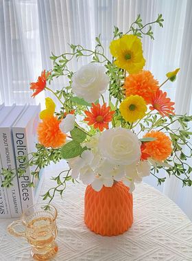 高颜值仿真花束假花摆设客厅餐桌摆放花家居插花套装轻奢花艺摆件