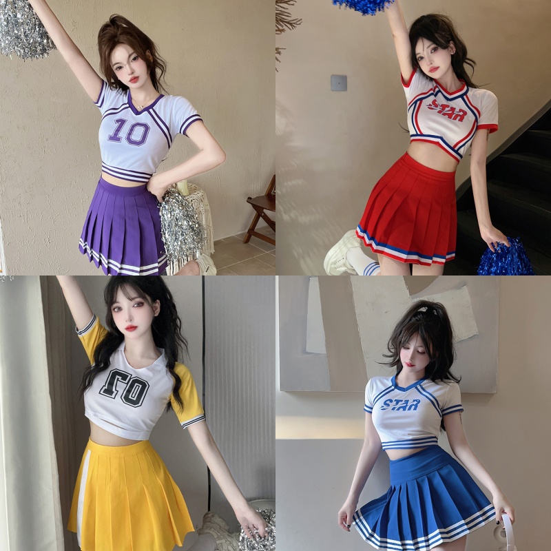 女团打歌服拉拉队舞蹈服装女学生运动会演出服足球宝贝表演啦啦队