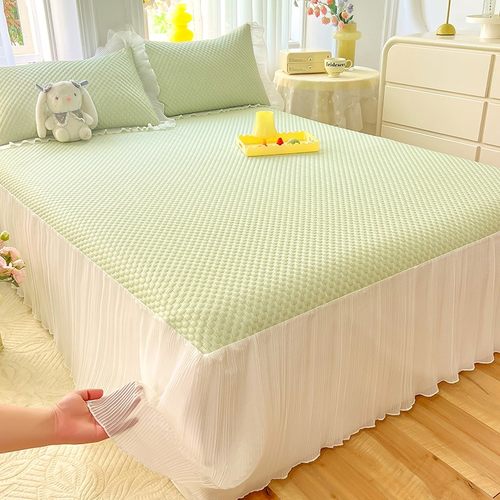 夏季冰丝豆豆凉席2025新款床裙可机水洗空调夏天软席子A类母婴级