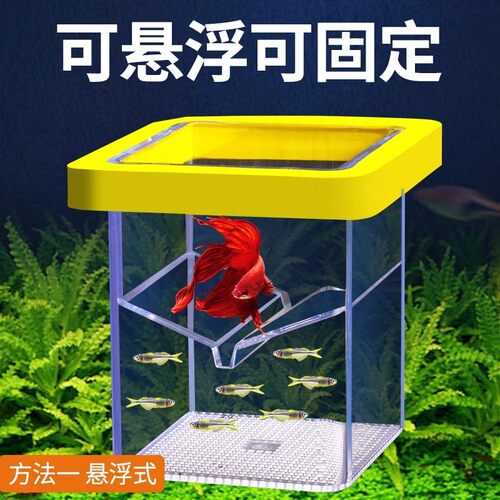 【宠大条】孔雀鱼繁殖盒隔离盒鱼缸孵化器小鱼幼鱼母鱼悬浮漂浮式