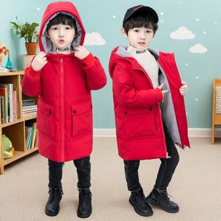 冬装儿童羽绒服男童装加厚小童女宝宝1到3岁中大童6到12岁中长款