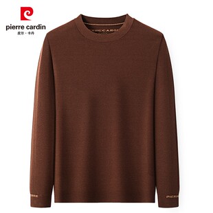 百搭套头打底衫 皮尔卡丹 纯色宽松圆领针织长袖 男士 轻奢精仿春季