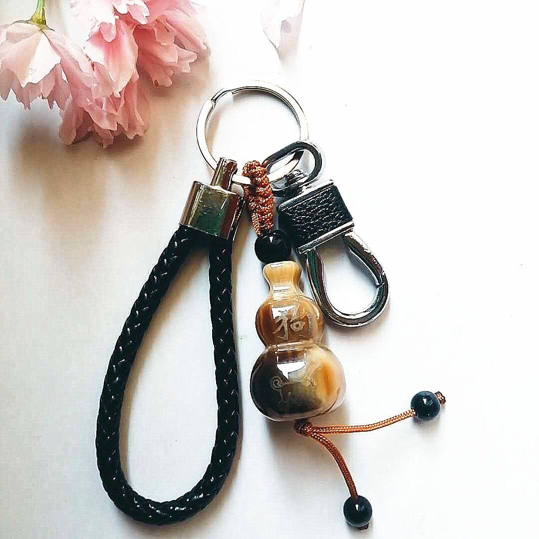 车钥匙链男款精品牦牛角十二生肖扣个性男士腰挂中高档汽扣挂件