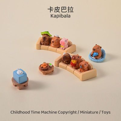 迷你小玩具上课可玩创意可爱卡皮巴拉仿真小水豚动物玩偶桌面工位