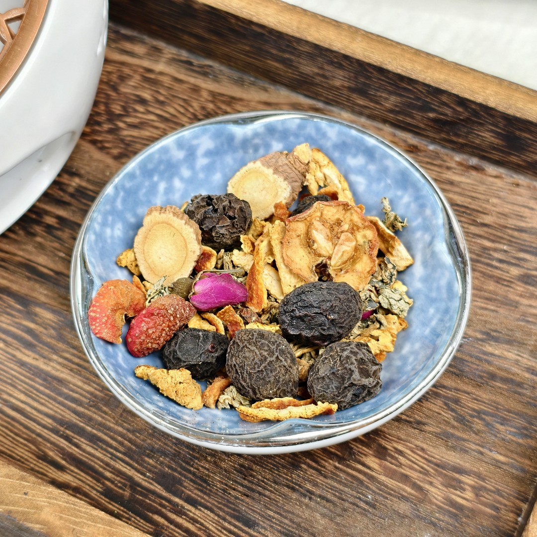 管理乌梅荷叶茶乌梅甘草山楂橘皮荷叶红玫瑰