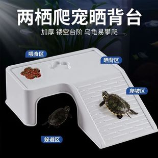 鱼缸乌龟缸混合养爬台巴西龟桌面缸专用爬台乌龟晒台爬坡龟缸造景