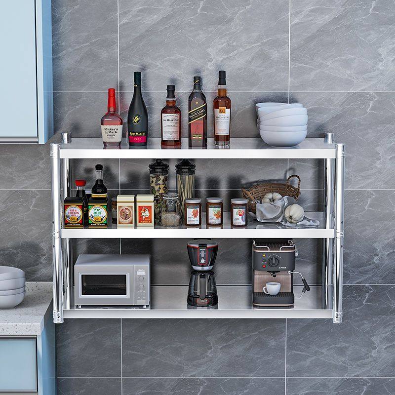 德国进口厨房不锈钢挂墙置物架调味料挂式微波炉架子厨房新款壁挂,家装主材,商用厨房操作台/工作台,淘宝优惠券,粉丝福利购,淘宝优惠卷