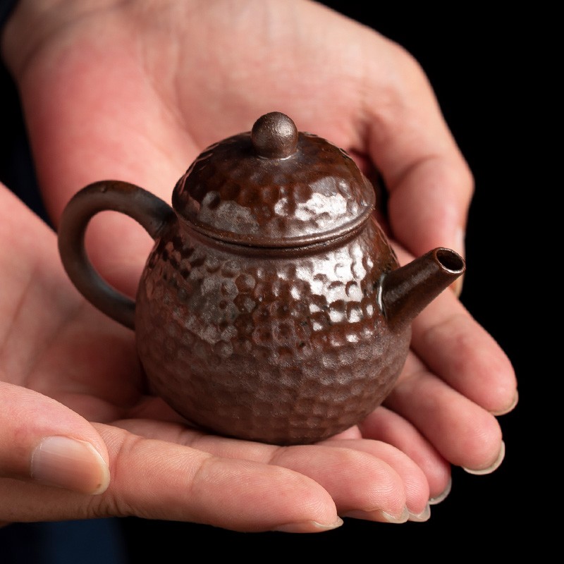 陶迷柴烧迷你小容量茶壶手工泡茶器小茶壶原矿粗陶小茶壶一人用