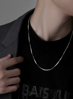 梵亚格 钛钢项链 蛇骨链潮ins风小众细链子毛衣链素链嘻哈锁骨链