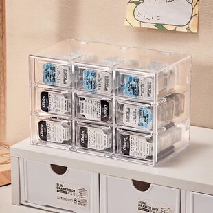 桌面美瞳收纳盒防尘日抛收纳盒大容量透明整理多格盒子