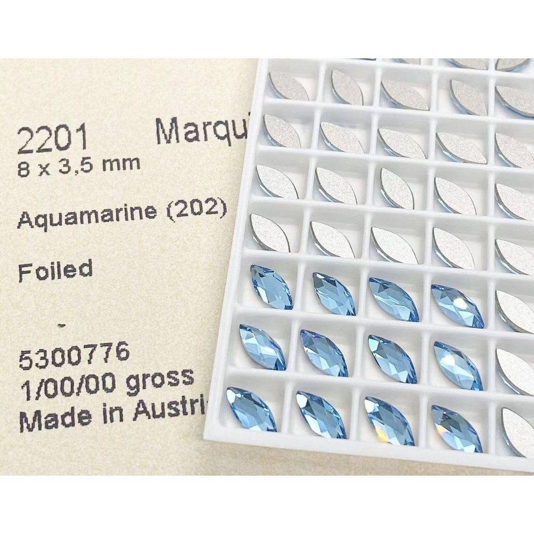 新店开业奥地利正品施华洛2200-2201平底马眼华子彩色华子美甲钻