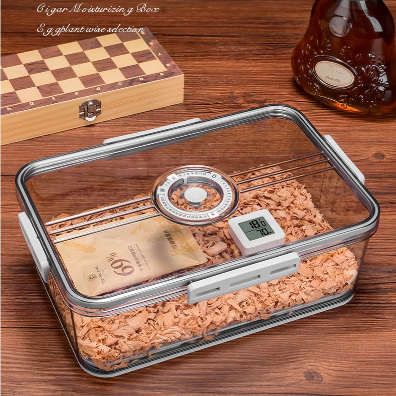 雪茄保湿盒CIGARLOONG茄龙古巴雪茄盒大容量便携精准保湿乐扣盒