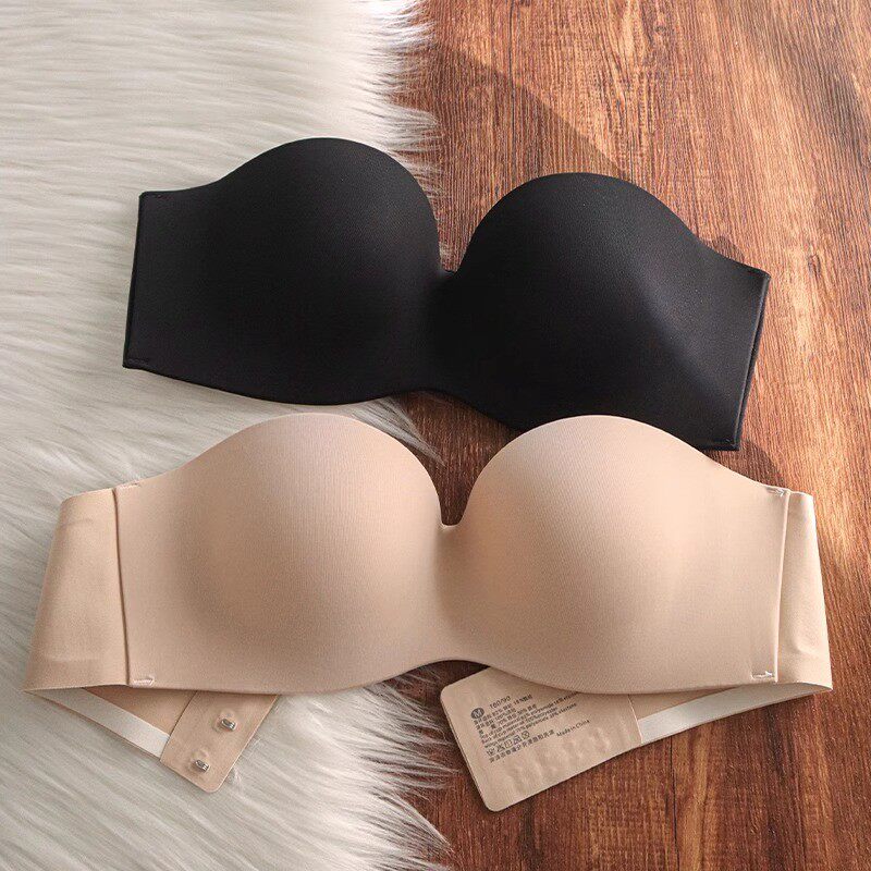 无肩带内衣女小胸聚拢显大防滑上托抹胸裹胸无痕隐形无钢圈文胸罩