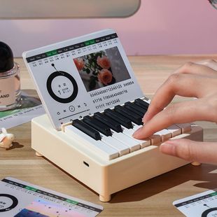 迷你钢琴台历弹奏音乐创意小日历2026桌面高档轻奢摆件历生日礼物