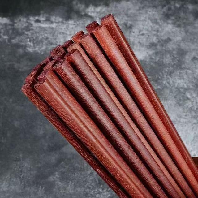 红檀木实木筷子无漆无蜡高档家用中式防滑公筷木制精致防霉酒店