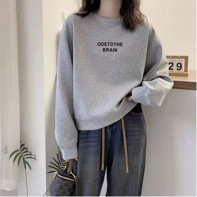 秋冬季爆款圆领卫衣女士新款欧货宽松休闲套头长袖纯棉打底衫上衣