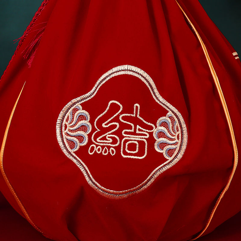 结婚用的红包袱皮刺绣大号新娘陪嫁喜盆包裹布布婚庆用品