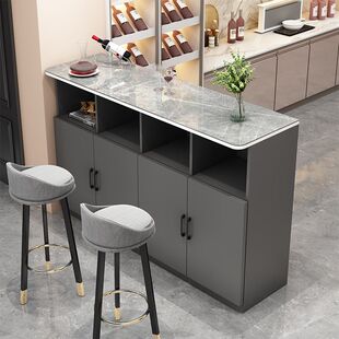 家用吧台隔断柜客厅开放式厨房岛台玄关柜定制各式高档岩板储物柜