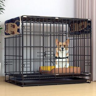 狗笼子可折叠家用室内中型犬小型犬带厕所泰迪比熊柯基柴犬狗笼窝