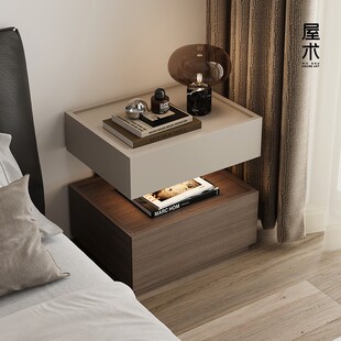 爆款暗格意式极简悬浮暗格床头柜卧室网红颜值收纳柜北欧风
