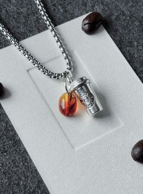 小众高级感原创钛钢项链吊坠钛钢情侣潮冷淡风个性咖啡潮流项链