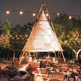 网红灯笼帐篷户外营地围炉煮茶烧烤火锅团建防水星空圆锥形帐篷