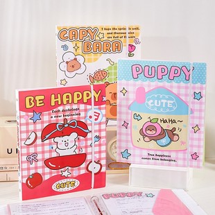 新款可爱动物A4文件夹大容量学生试卷收纳袋活页资料册办公收纳册