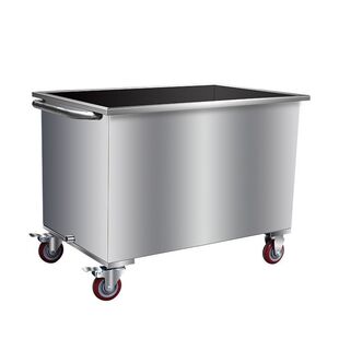 不锈钢水箱方形储物箱工业水桶移动式手推车浸泡