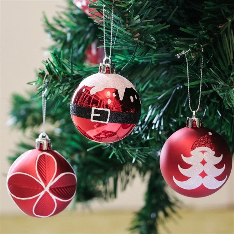 9Pcs/box 6cm Christmas Ball Ornaments Xmas Tree Hanging Pend