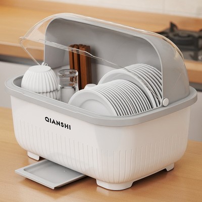 碗筷收纳盒碗柜带盖装餐具碗盘箱放碗家用置物厨房碗架沥水碗碟架