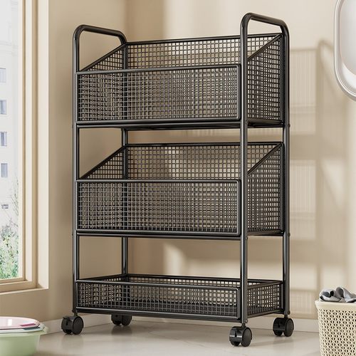 卫生间置物架阳台洗衣机旁可移动小推车浴室家用多层脏衣篓收纳架