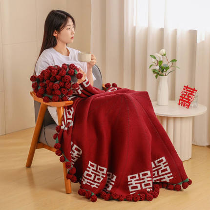 鲜花毯子成品结婚礼物送新人新娘闺蜜高级实用订婚新婚红玫瑰花束