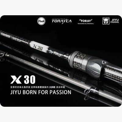 Jiyu/吉渔X30路亚竿碳素枪柄直柄富士导环远投虫竿超快调轻量化