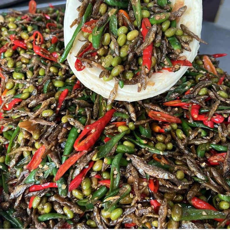 鼎食乐辣椒青豆炒小鱼(及时取件,冷冻保存)