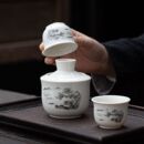 陶瓷温酒器家用二两烫酒壶热酒器暖酒白酒小酒杯中式 酒具套件