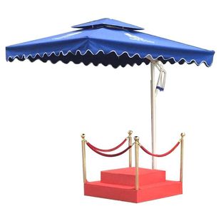 站岗保安方形物业小区加厚执勤立岗台户外形象台遮阳伞岗亭不锈钢