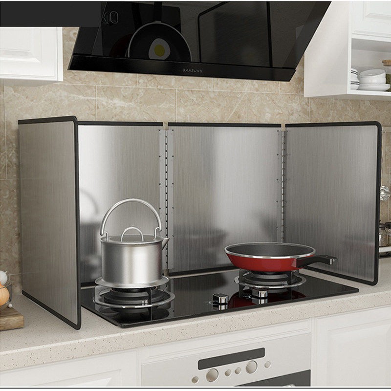 不锈钢挡油板炒菜挡油板防油溅挡板隔热耐高温加厚油烟机隔热挡板