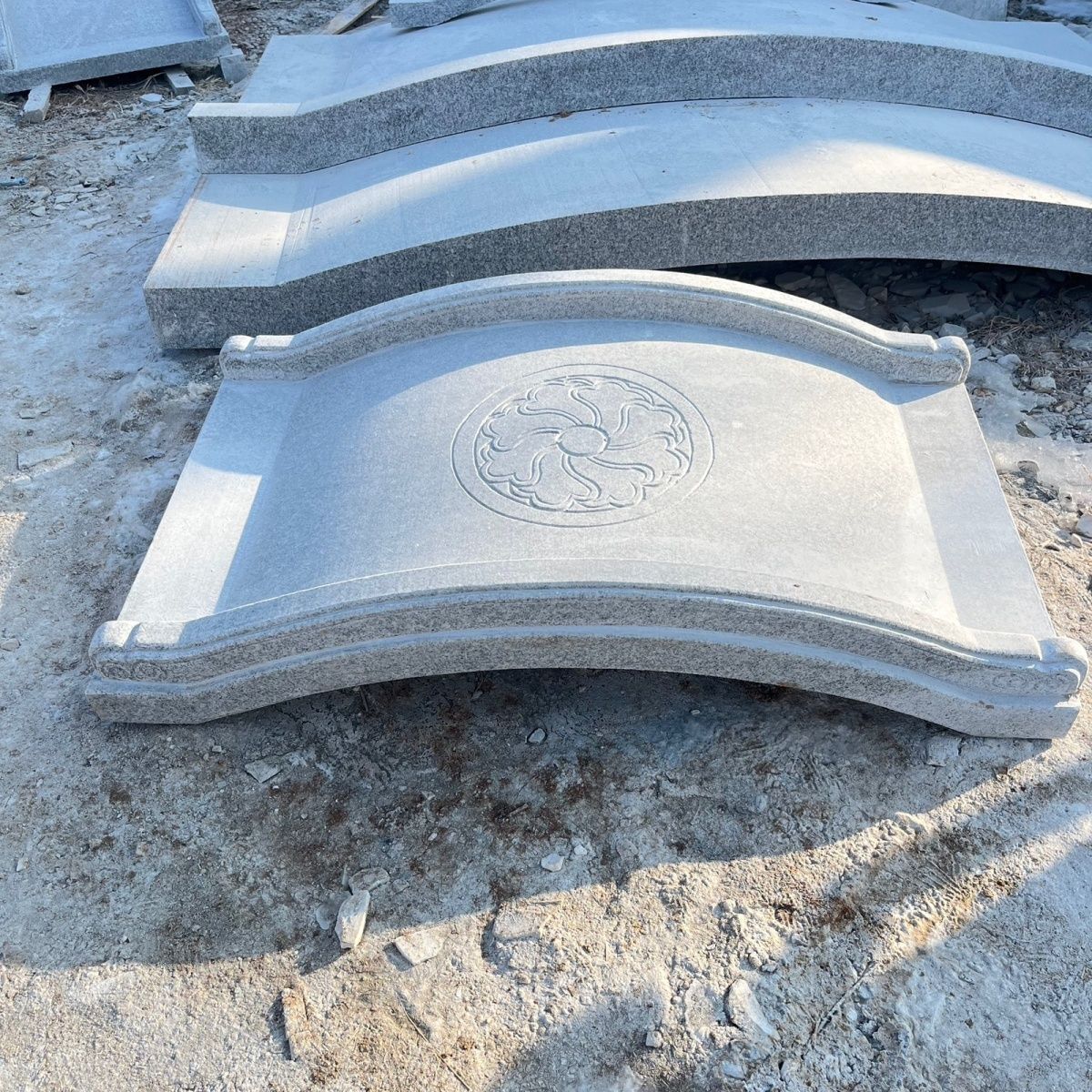 景观石雕小石桥石桥花岗岩石拱桥日式庭院户外扶手小桥天然石栏杆