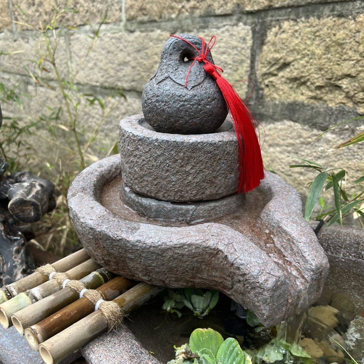 石磨流水摆件中式彷真老式石磨盘循环流水水池景观摆件庭院家居茶