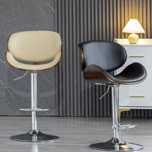 吧台椅现代简约旋转高脚凳靠背家用酒吧收银台椅子升降轻奢吧凳子