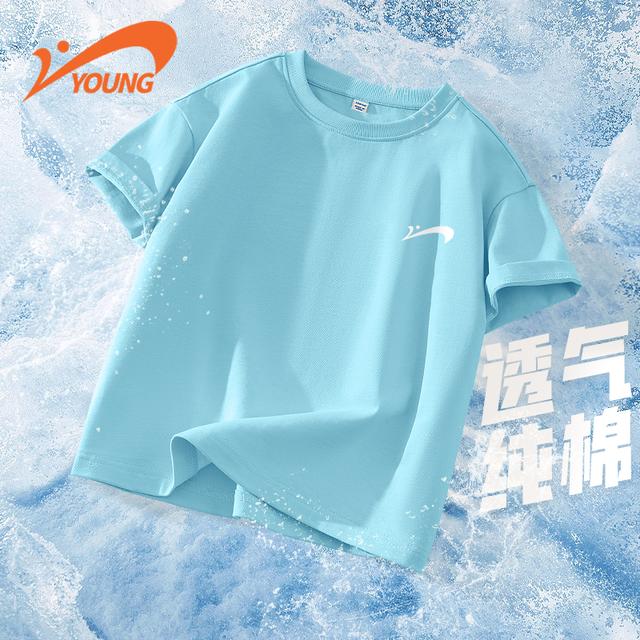 贵人鸟童装儿童短袖T恤2025新款男童透气纯棉上衣夏季大童运动夏T