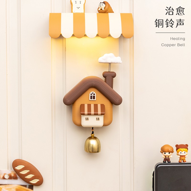 阿楹 创意高颜值可爱铜铃铛入户门挂磁吸多巴胺风铃店铺开门提醒
