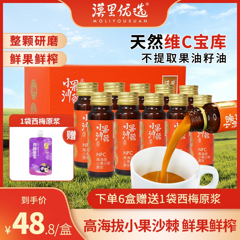 漠里高海拔小果沙棘原浆-VC小果鲜果鲜榨不提油含沙棘籽油NFC