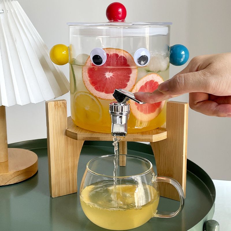 冰箱里的冷水壶耐高温玻璃青梅泡酒瓶带龙头酒坛葡萄酿酒瓶冷水