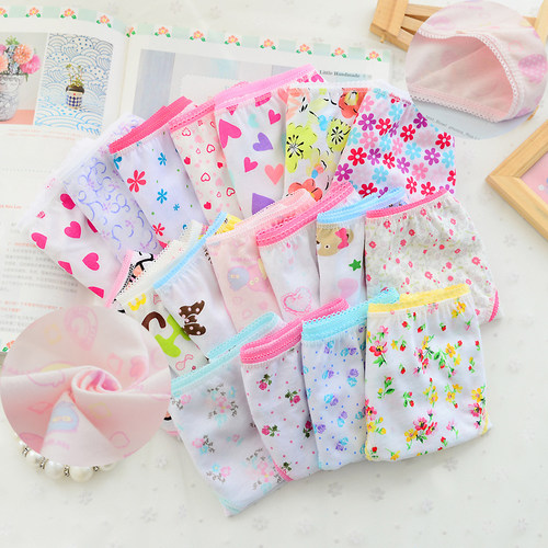 12Pc/Lot  Baby Girls Underwear Cotton Panties Kids Short Bri