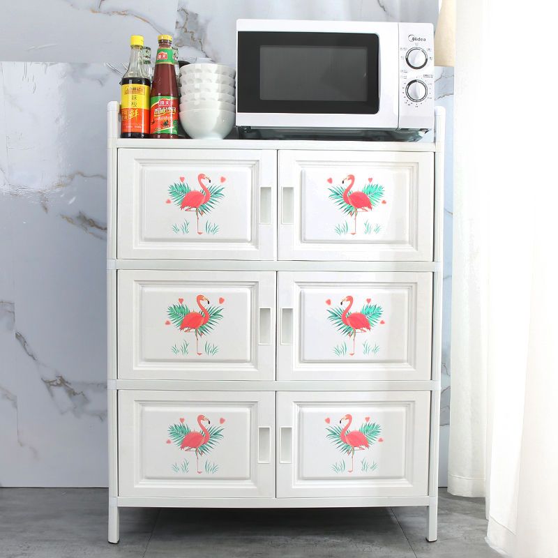 放碗柜收纳架子家用厨房桌置物架简易多功能组装餐具柜出租房橱柜