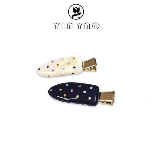 【YINYAO】原单设计边夹醋酸一对碎发夹可爱简约无痕甜美7013