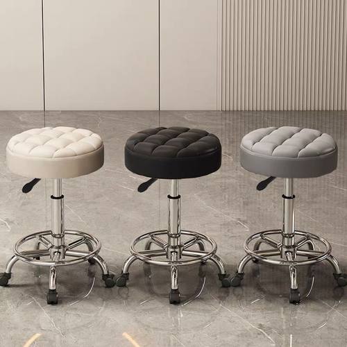 美容美发凳子滑轮旋转升降凳子大工凳美甲圆凳理发店转椅专用发廊